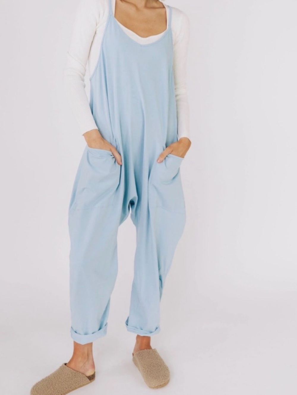FP Movement by Free People Hot Shot Blue Relaxed Pocket Jumpsuit